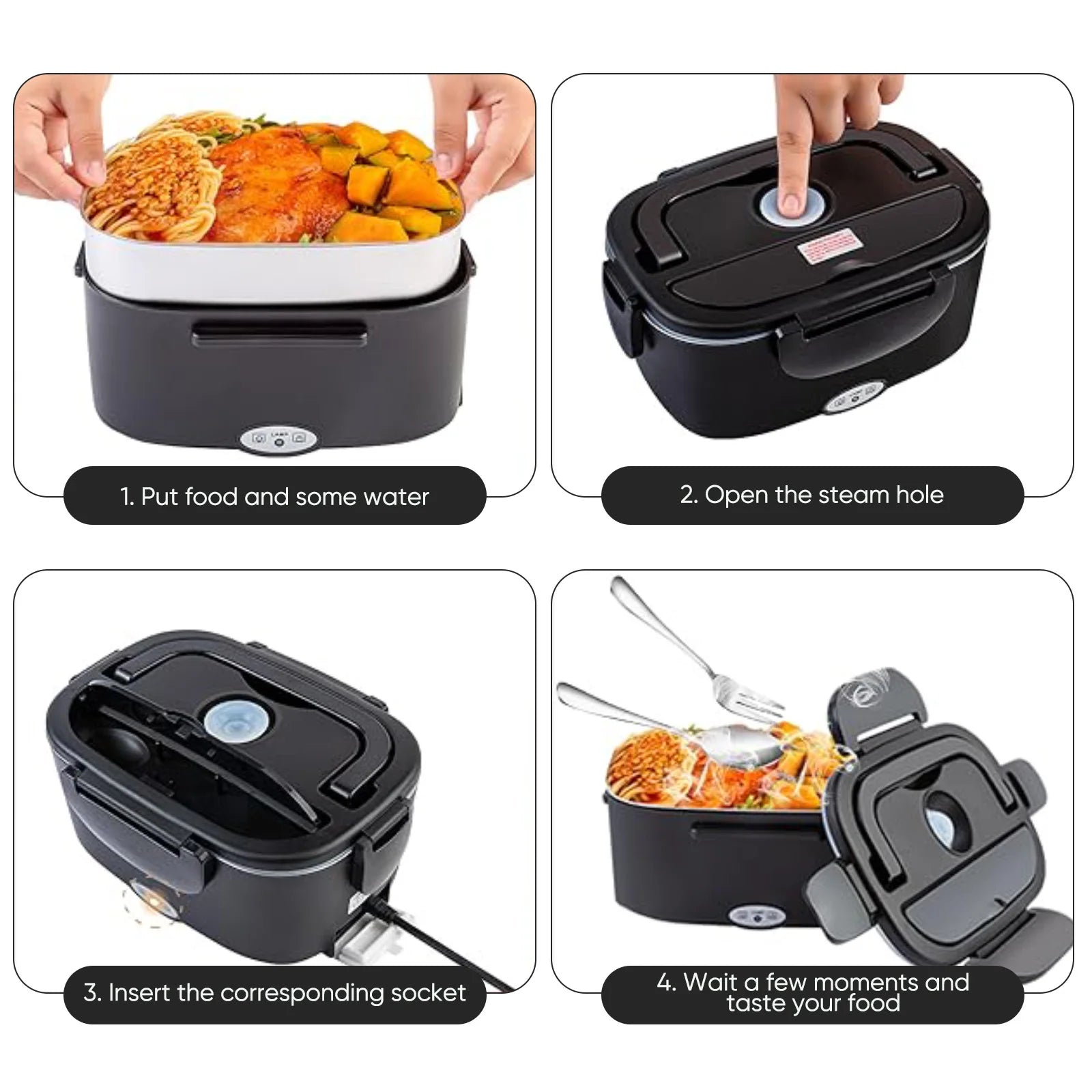 1.5 60W Electric Lunch Box Food Warmer Portable Food Heater for Car Or Home lead Lunch Heating Microwave for Truckers