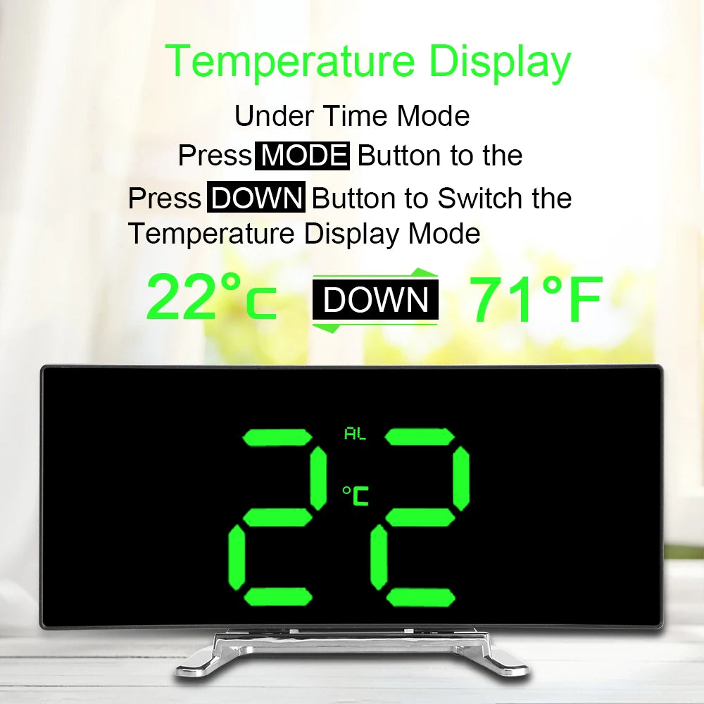 LED Mirror Alarm Clock