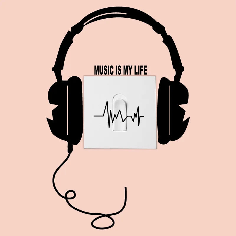 Music Headphones Wall Sticker