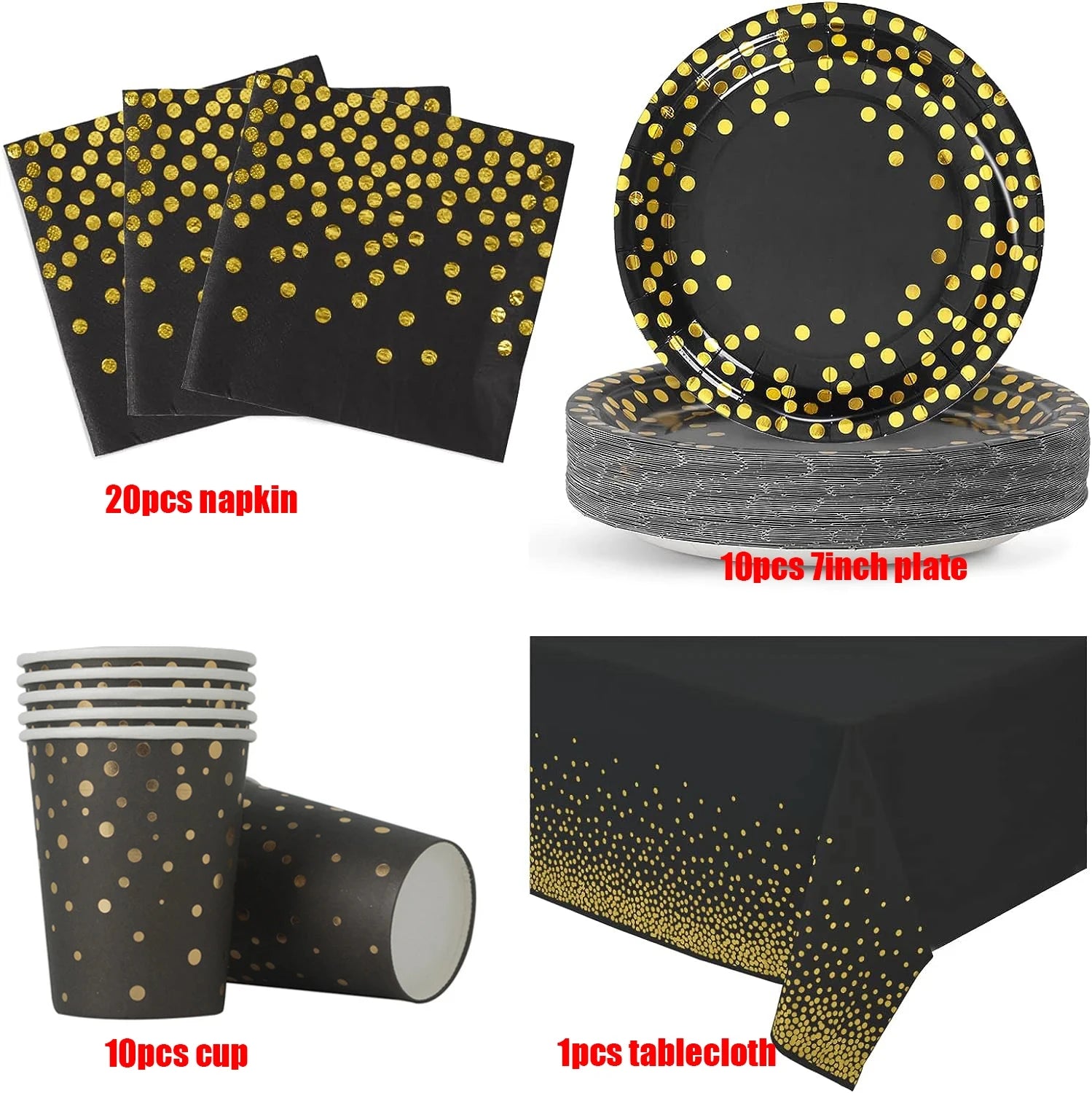 Black & Gold Party Set