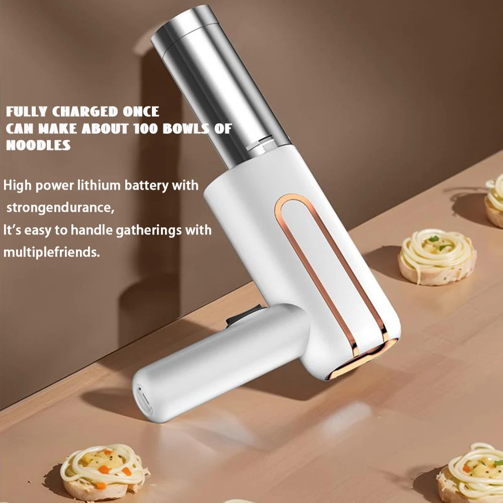 5 Molds Wireless Ramen Pasta Making Machines Electric Portable Noodle Maker Handheld USB Automatic 4000mAh For Home Kitchen 제면기