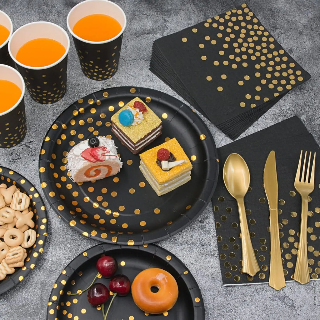 Black & Gold Party Set
