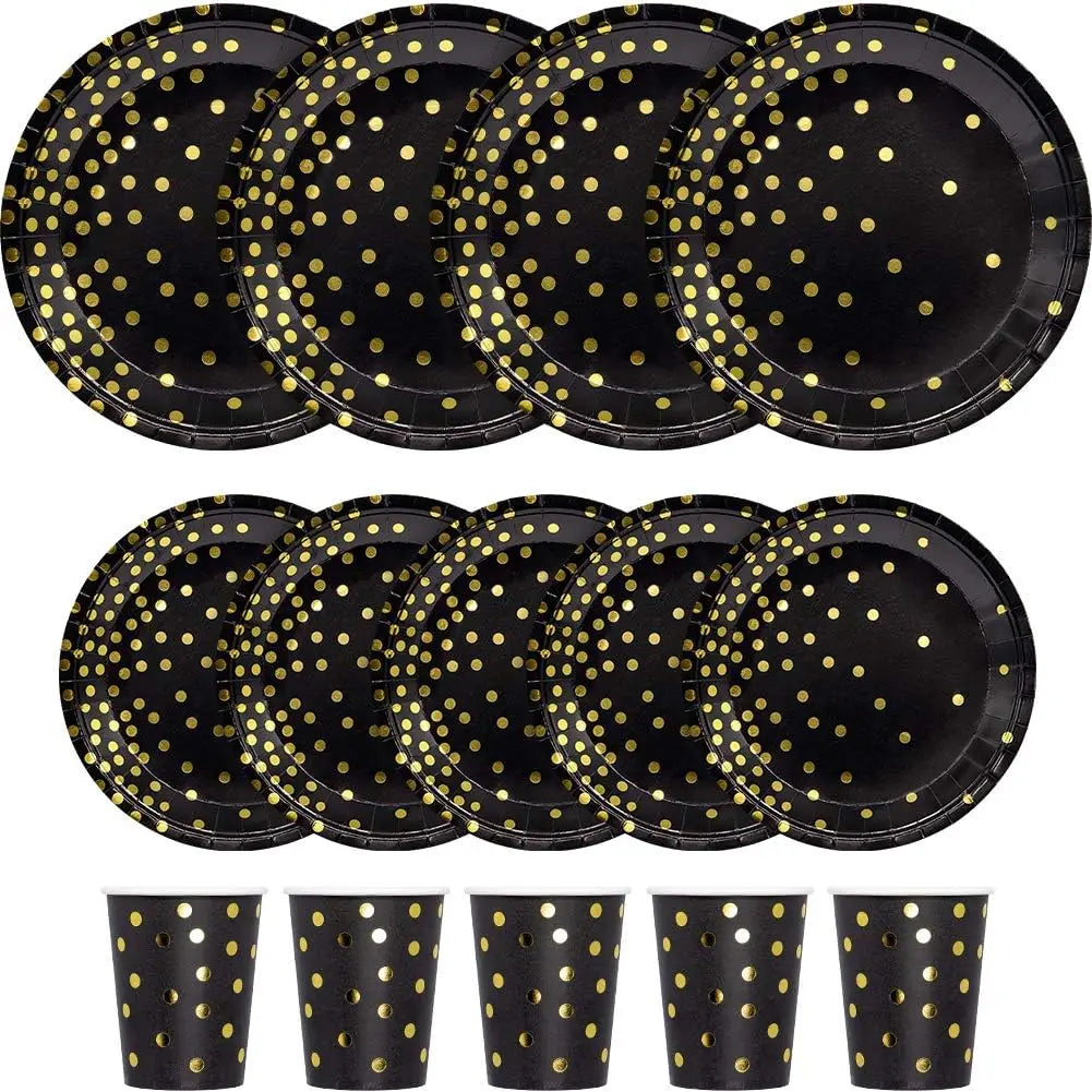 Black & Gold Party Set
