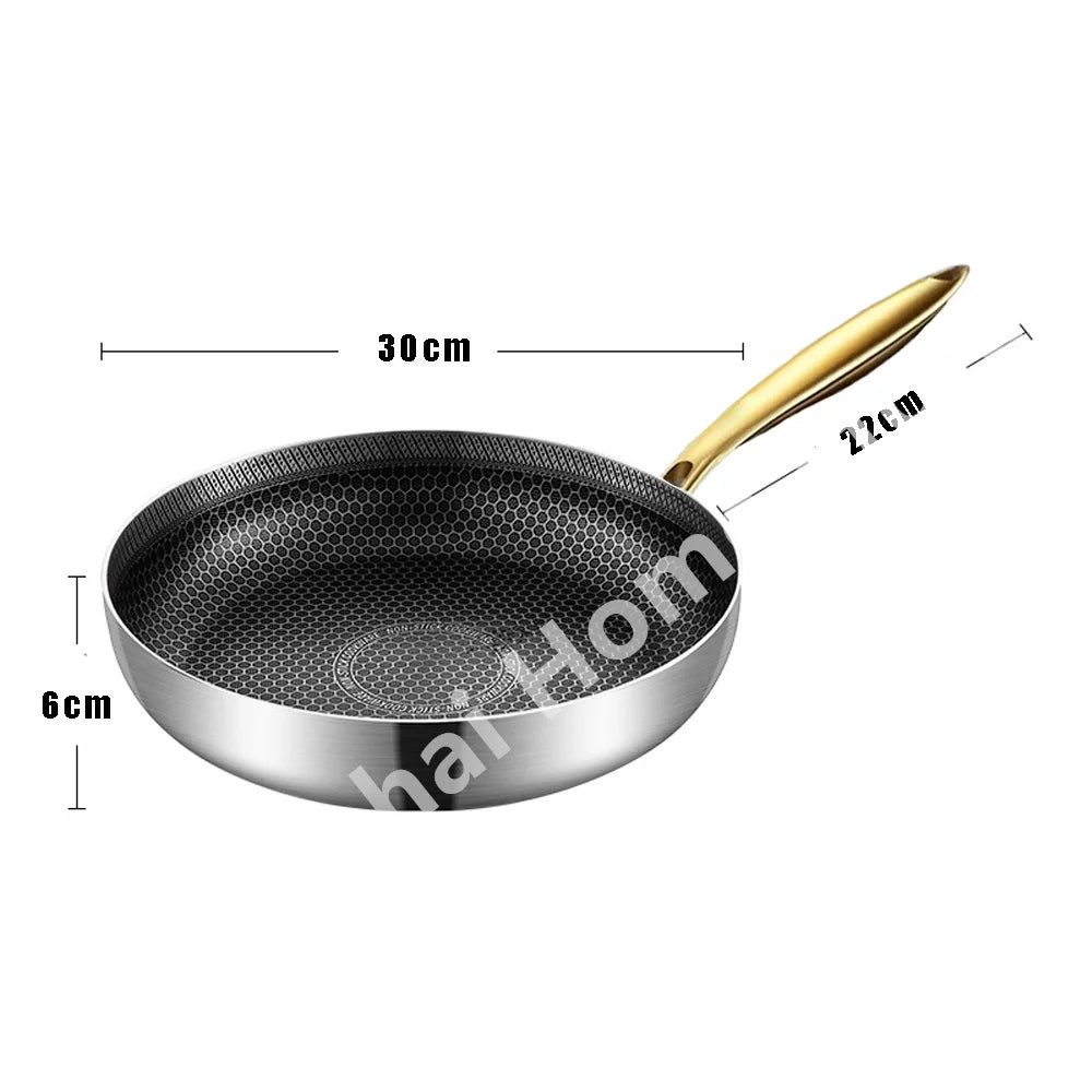 Stainless Steel Honeycomb Wok