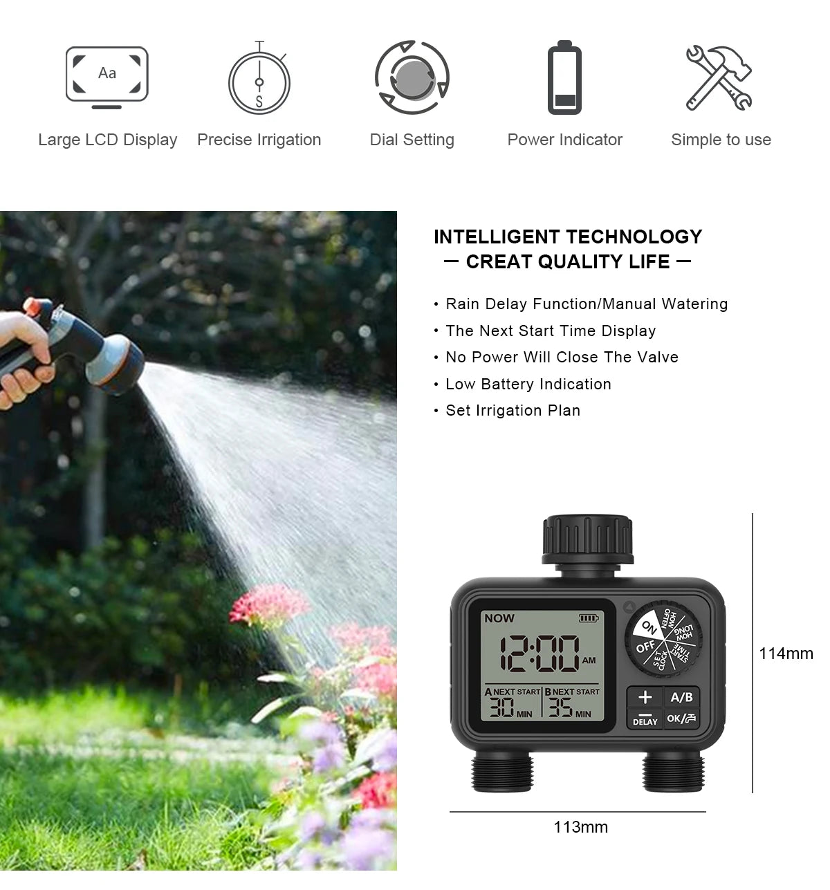 Dual-Outlet Smart Water Timer