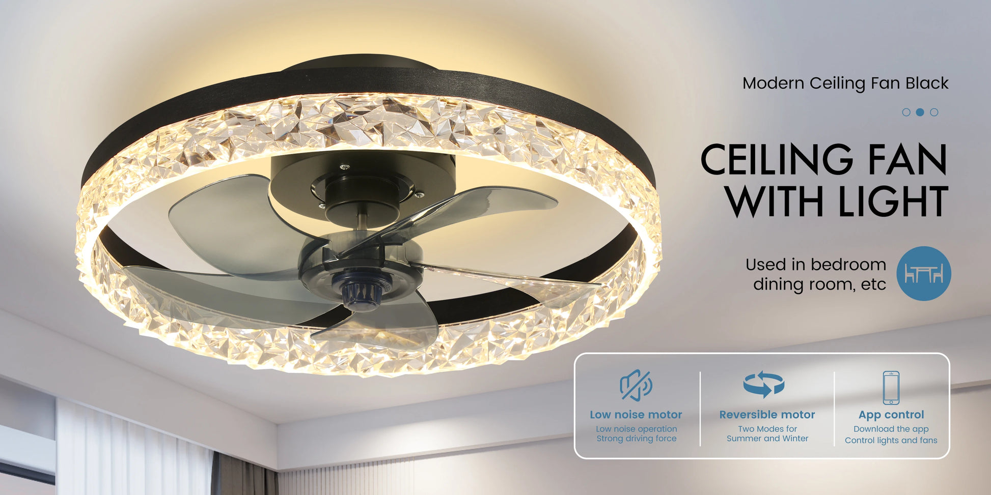 Dimmable LED Ceiling Fan Light