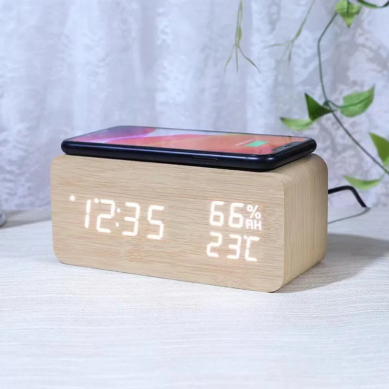 Wooden LED Desk Clock