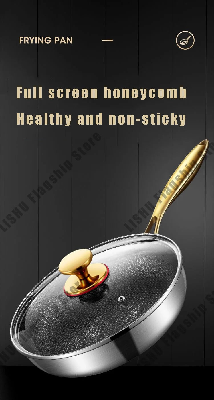Stainless Steel Honeycomb Wok
