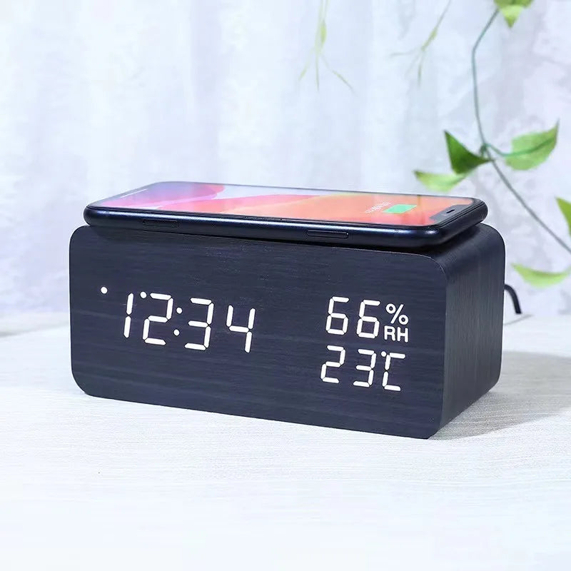 Wooden LED Desk Clock