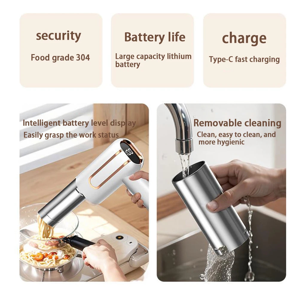 5 Molds Wireless Ramen Pasta Making Machines Electric Portable Noodle Maker Handheld USB Automatic 4000mAh For Home Kitchen 제면기