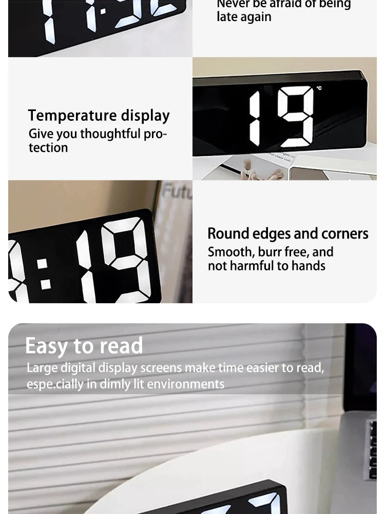 LED Mirror Alarm Clock