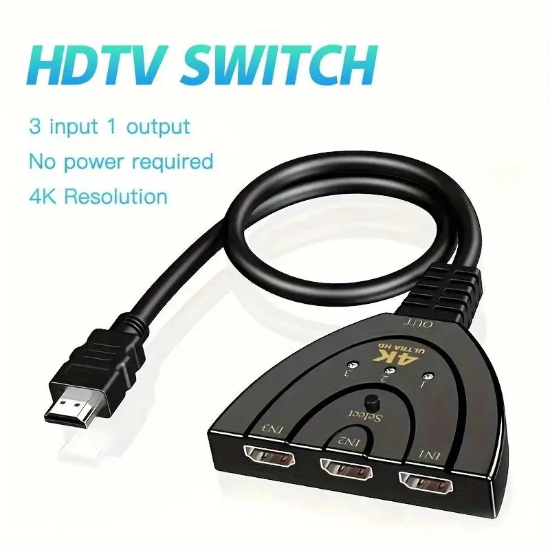 HDTV switch with cable on a white background