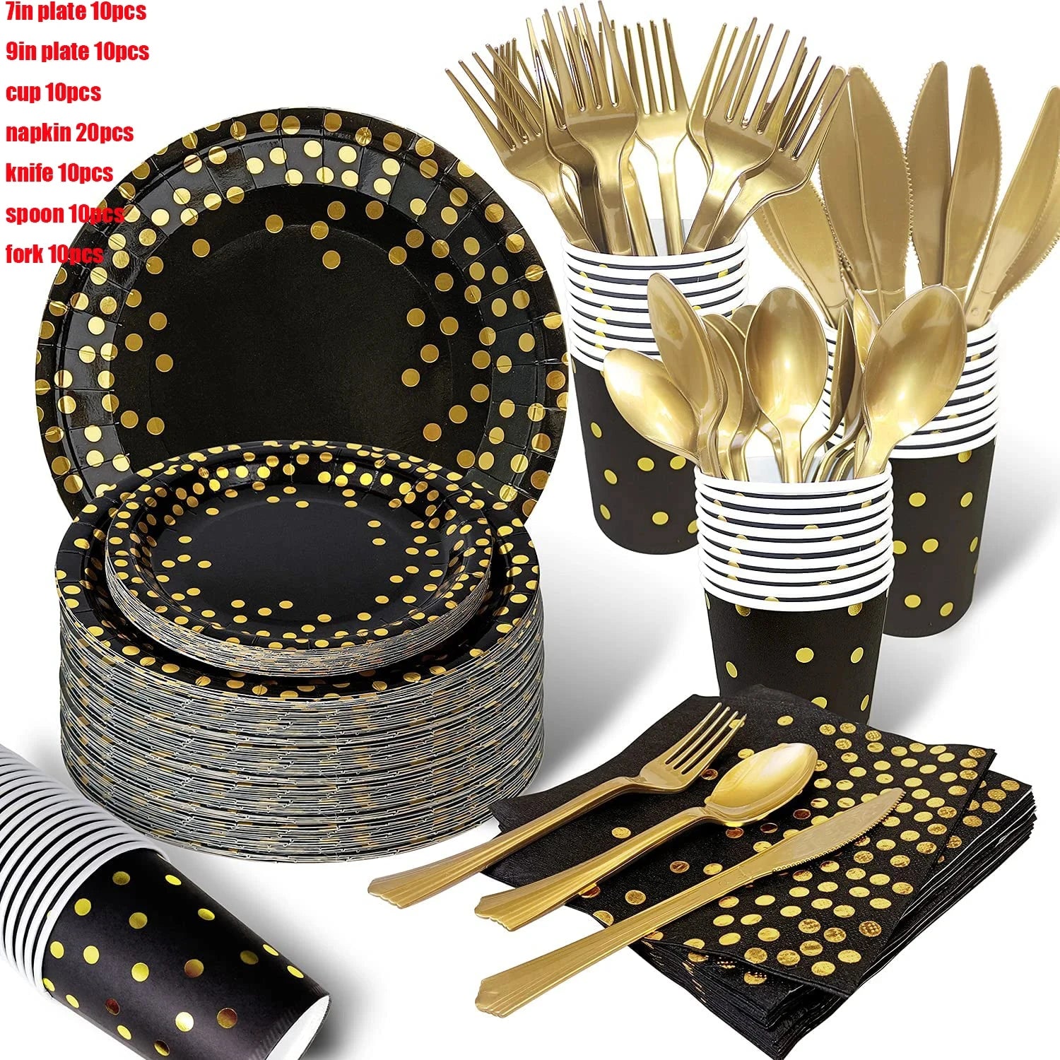 Black & Gold Party Set