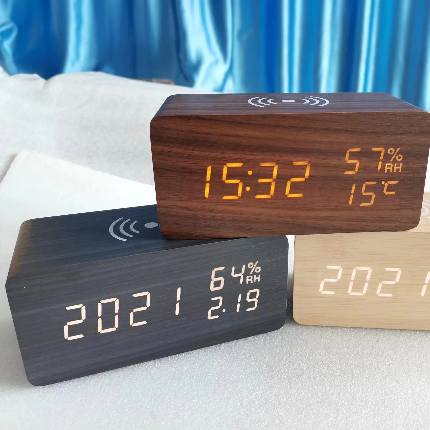 Wooden LED Desk Clock
