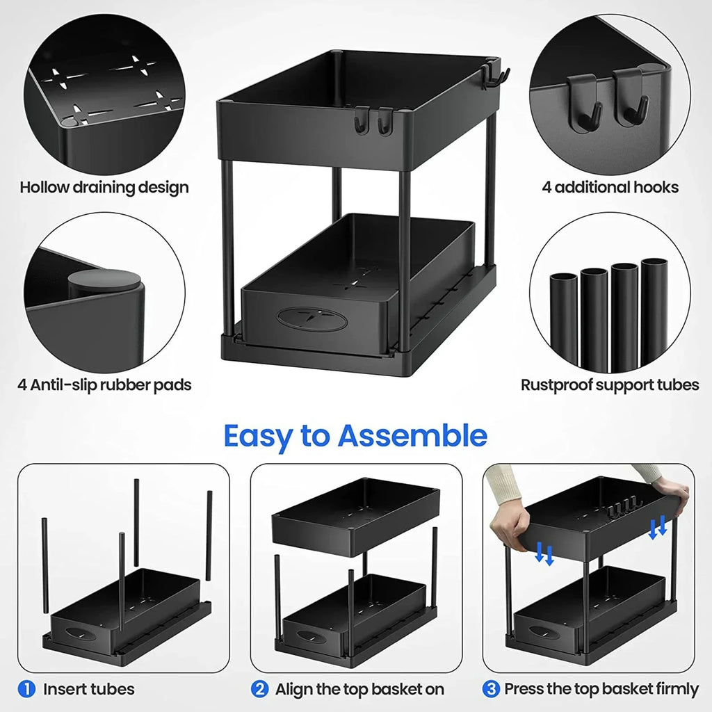 2-Tier Sliding Sink Organizer