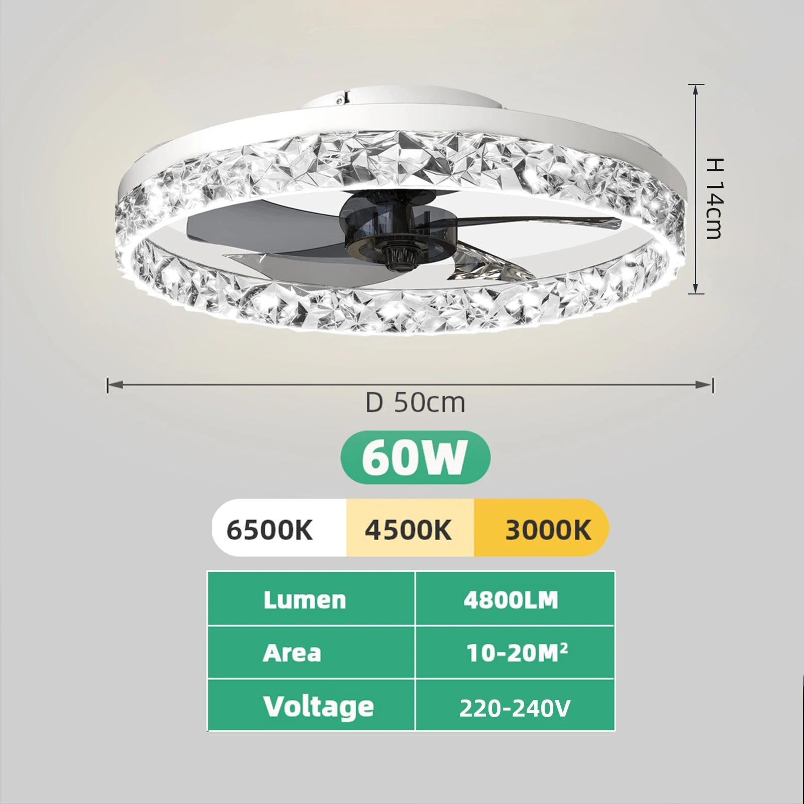 Dimmable LED Ceiling Fan Light
