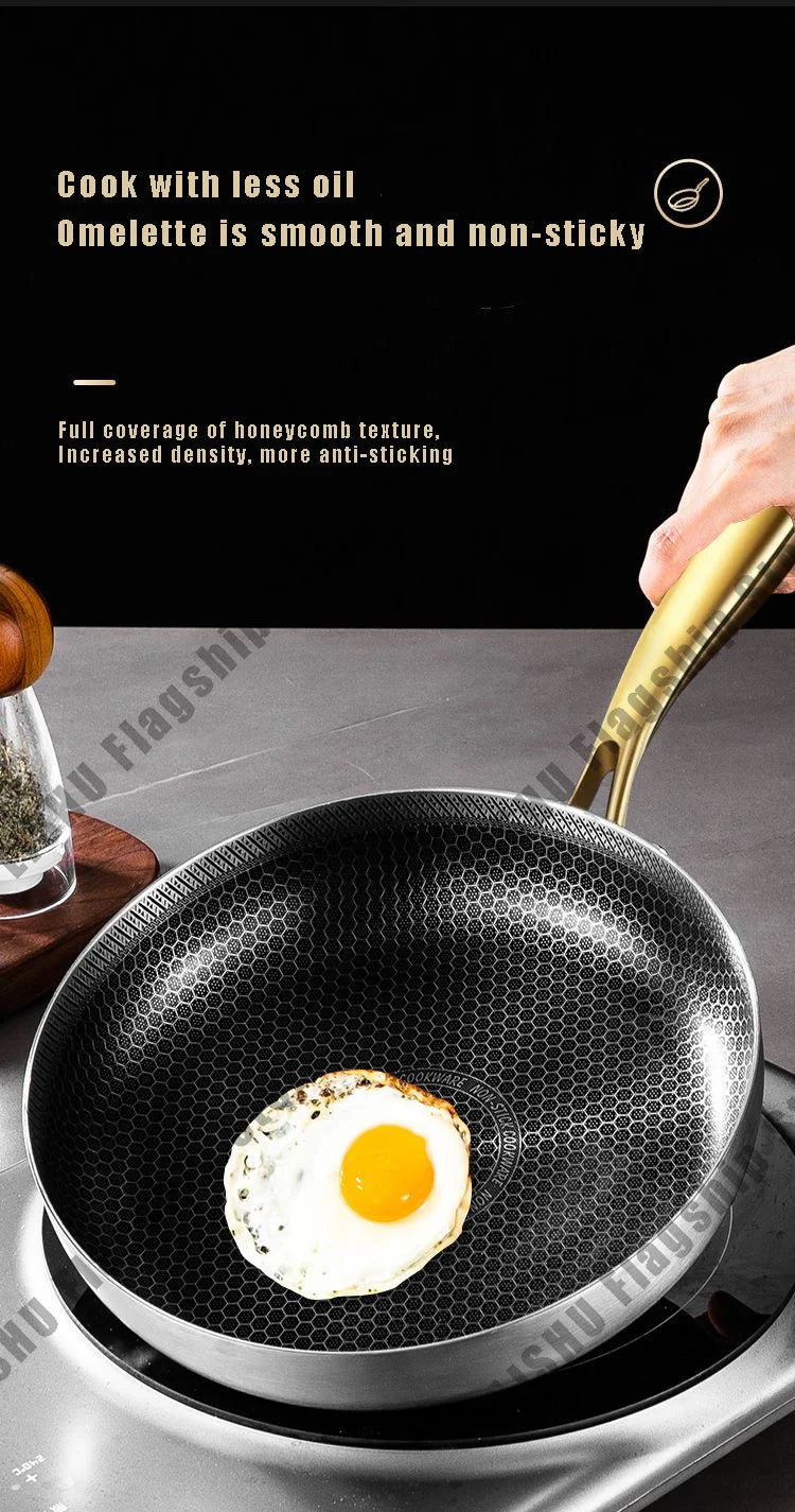 Stainless Steel Honeycomb Wok