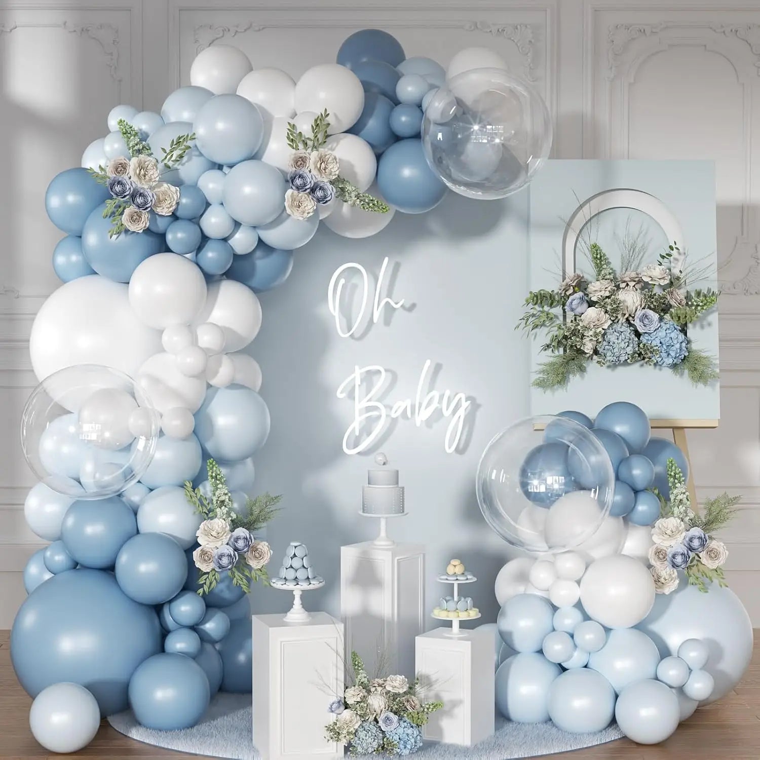 Blue & Pink Balloon Garland