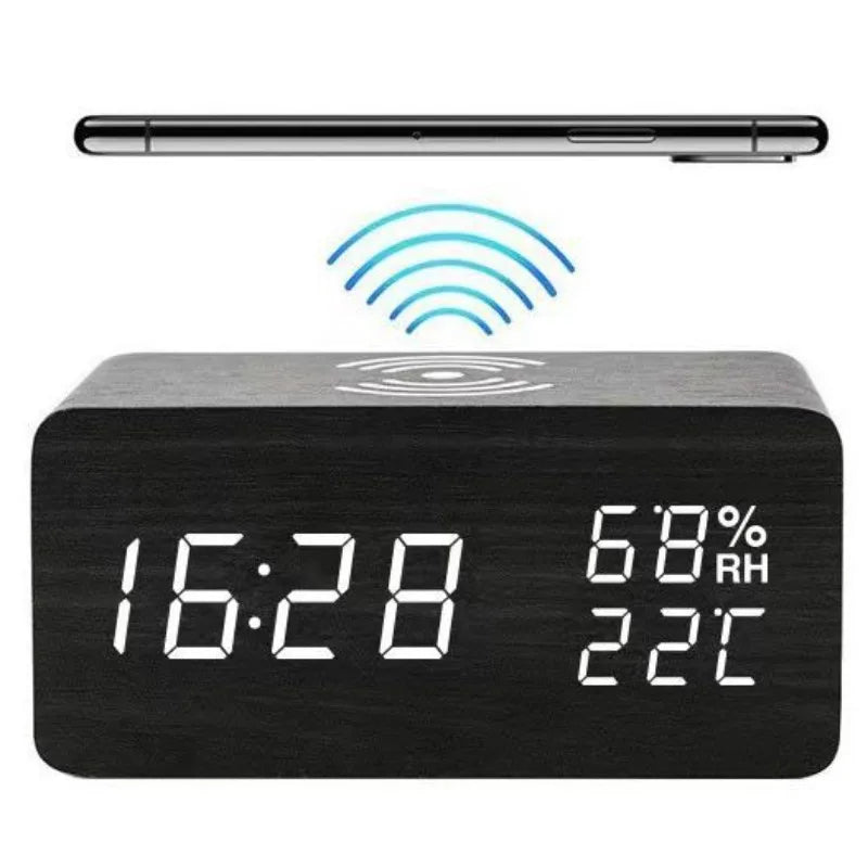 Wooden LED Desk Clock