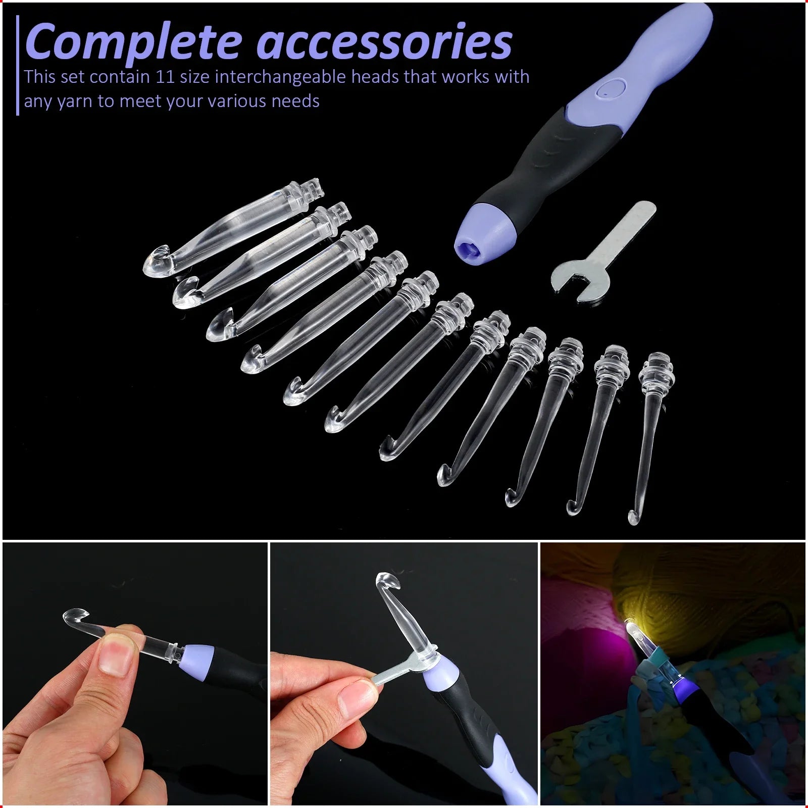 Rechargeable Lighted Crochet Set