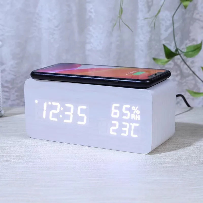 Wooden LED Desk Clock