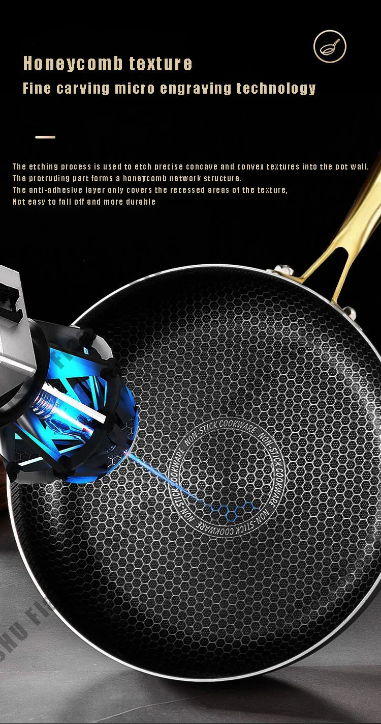 Stainless Steel Honeycomb Wok