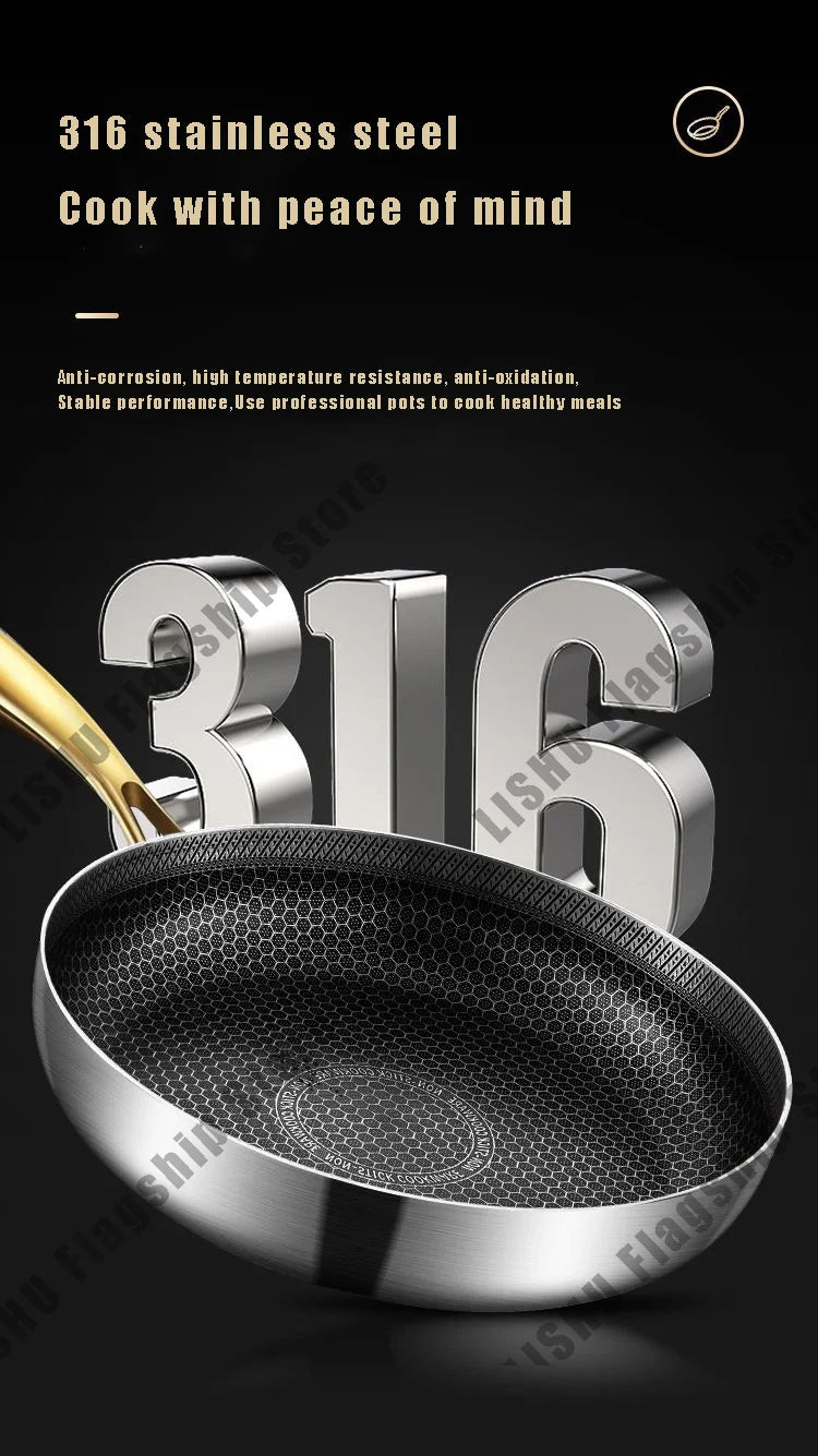 Stainless Steel Honeycomb Wok